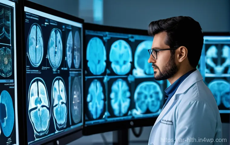 의료 영상 AI 분석의 글로벌 트렌드 - **"Artificial Intelligence aiding a professional, diverse doctor (e.g., a male Arab doctor in a cris...